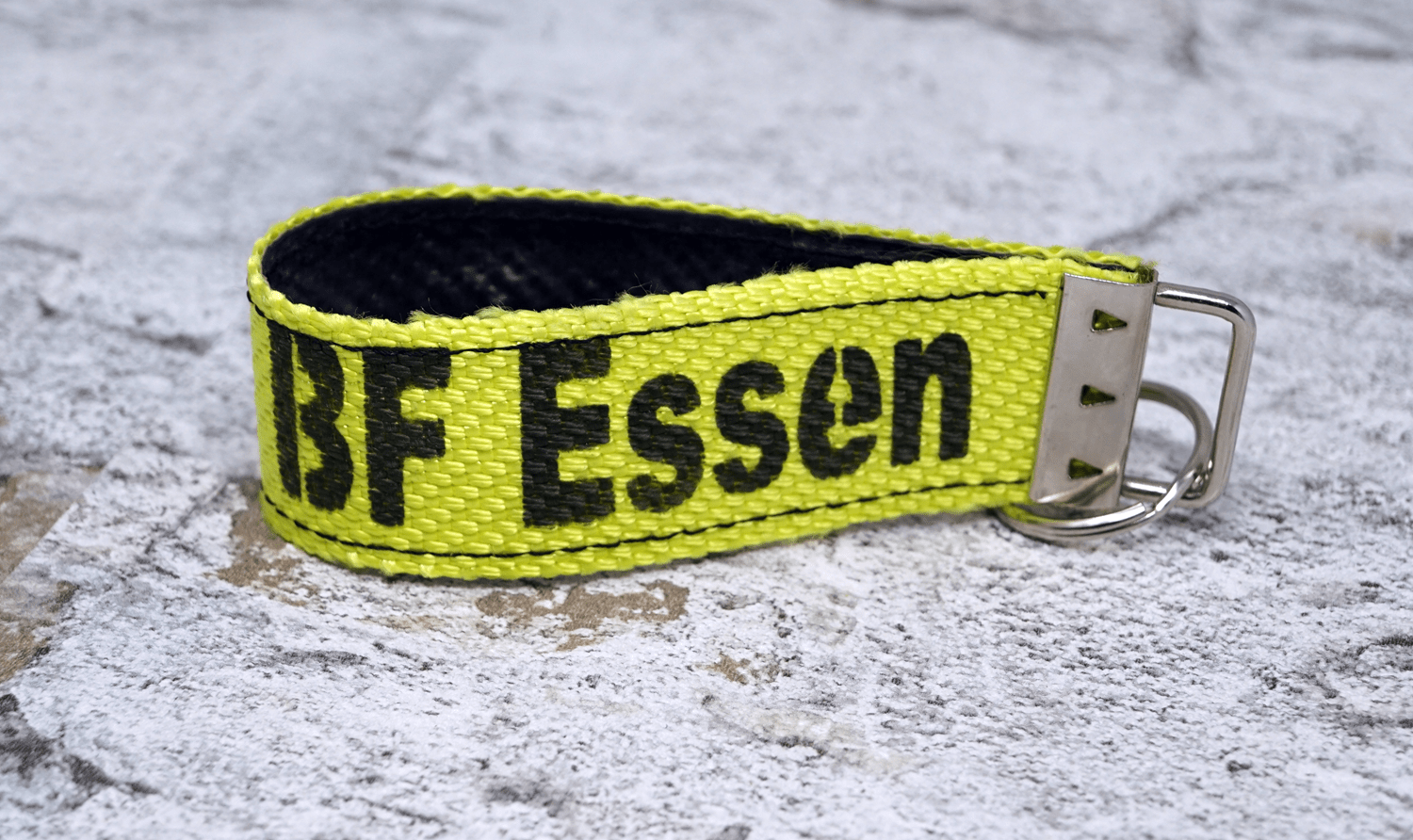 Schlüsselanhänger neongelb, Aufdruck “Feuerwehr” – FaberBag